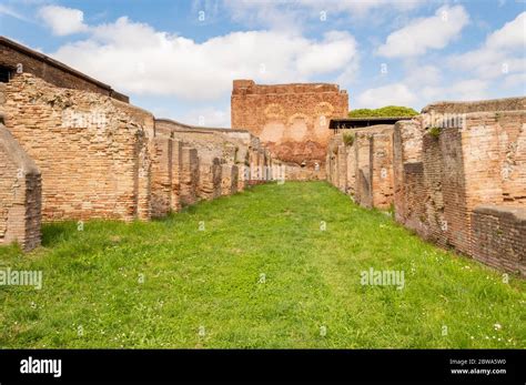 ostia antica large archaeological site.